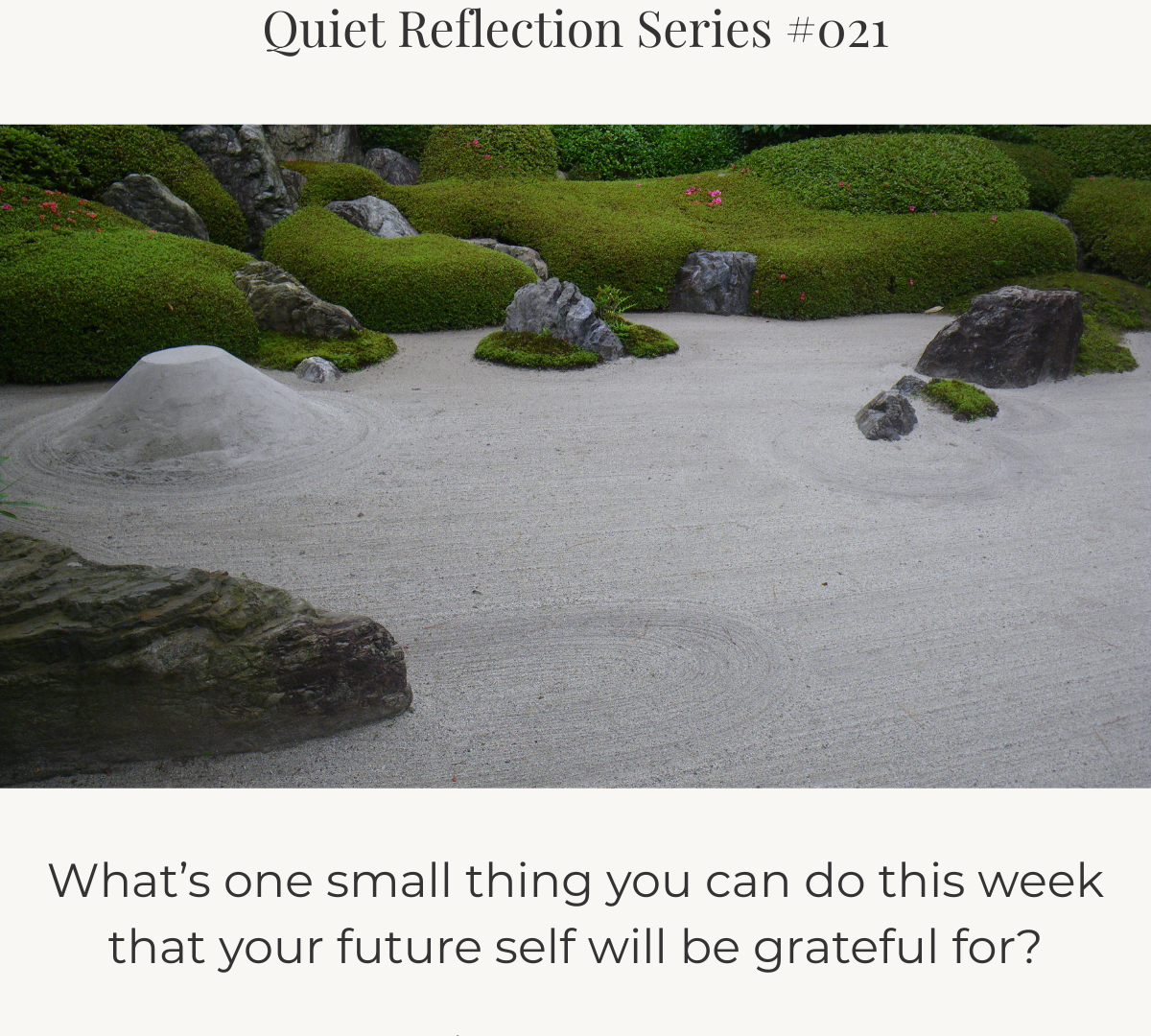 Photo of a karesansui (Japanese rock garden) in Kamakura, with carefully raked gravel and arranged stones, creating a quiet, minimalist scene.